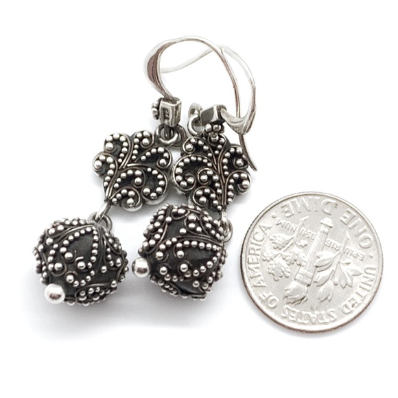 SOLD 🔥 Lois Hill 925 Bead Ornate Dangle Earrings - Picture 8 of 8